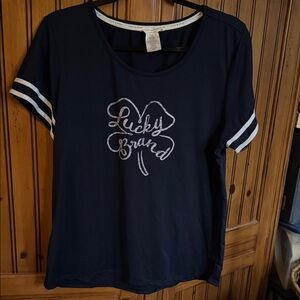 Lucky Brand Navy Tee with White Accents